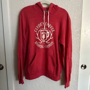 Clyde’s Coffee Roasting Company Lake Tahoe Nevada Red Hoodie Sweatshirt Size L
